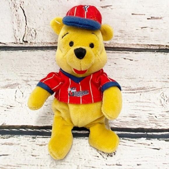 DISNEY STORE Winnie the Pooh Baseball Bear Plush - Picture 1 of 6